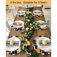 thumbnail image 4 of 15 Inch Round Placemats Set of 4, Burnt Orange Black Geometric Non Slip Heat Insulation PP Table Mats, Modern Color Block Abstract Washable Place Mats for Kitchen Dining Party Table Decor, 4 of 7