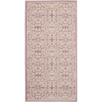 HomeRoots 2' X 4' Pink Floral Power Loom Area Rug