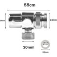 thumbnail image 2 of Válvula desviadora de grifo de 3 vías, válvula desviadora de latón, adaptador de ducha cromado pulido, válvula, piezas de repuesto para baño y cocina, 2 of 4