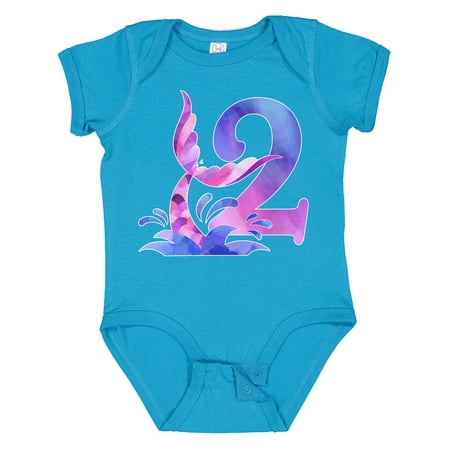 

Inktastic 2nd Birthday Mermaid Tail Boys or Girls Baby Bodysuit