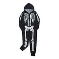 thumbnail image 3 of BULLPIANO Family Halloween Skeleton Pajamas Zipper Hooded Jumpsuit Matching Family Pjs Sleepwear, 3 of 5