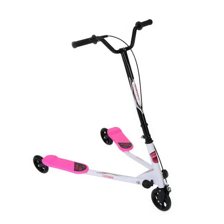 Jaxpety Large Pink Y Flicker Scooter 3 Wheels Kids Drafting Kick Scooter for Boys/Girls Aged