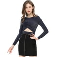 thumbnail image 3 of Disfraz de Navidad Allegra K para mujer top con purpurina Azul oscuro L, 3 of 6
