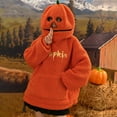 Teddy Fleece Hoodie Women Halloween Pumpkin Cosplay Costume Fluffy