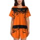 thumbnail image 1 of Balery Halloween With Black Bats Conjunto de Pijama para Mujer con Estampado, Dos Piezas de Manga Corta y Shorts, Ropa de Dormir Suave con Cuello Redondo y Bolsillos-4X-Large, 1 of 6