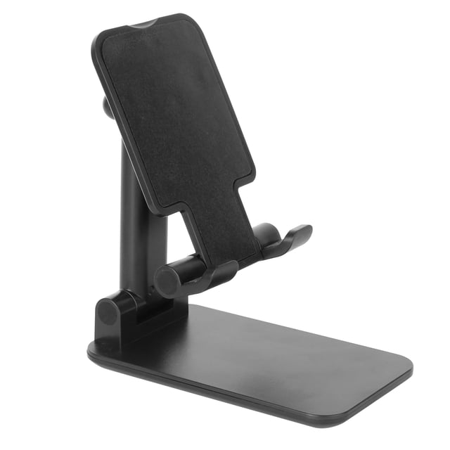 Soporte para teléfono móvil plegable retráctil multifuncional de escritorio para disfrutar del drama y la tableta, color negro