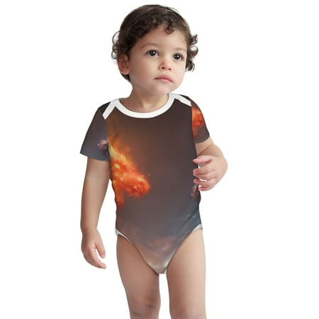 

Kdxio Red And Blue Fire Dragon D Pattern Unisex Baby Cotton Short Sleeve Bodysuits-3 Months