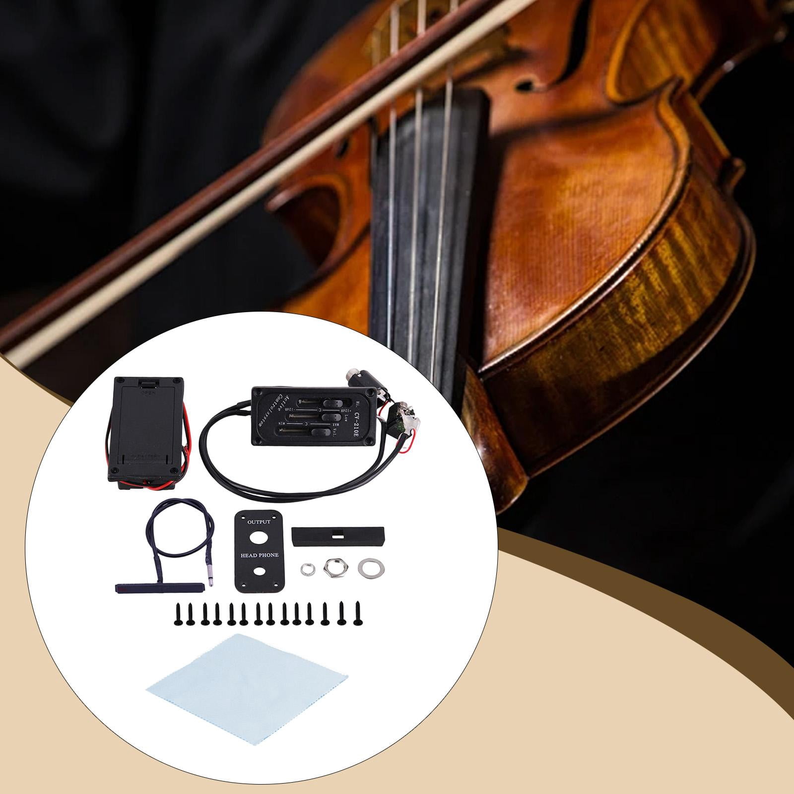 LeeQinersw Abs Metal Acoustic Guitar Pickup Microphone Violin EQ Equalizer Piezo Transducer