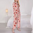 thumbnail image 3 of Balery Strawberry Conjunto de Pijama con Estampado para Mujer, Conjunto de Dos Piezas con Manga Larga, Ropa de Dormir Suave con Bolsillos, Pijamas Cómodos-Medium, 3 of 7