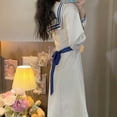 thumbnail image 4 of White dress for women spring and autumn sweet first love college style age-reducing slimming skirt-OffWhite-XXXL, 4 of 4