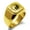 Gold, variant on Stainless Steel Sacred Lotus Yin Yang Engraved Square Flat Top Biker Style Polished Signet Ring