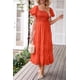 thumbnail image 5 of Vestido PRETTYGARDEN Midi Cuello Cuadrado Mangas Abullonadas Naranja M, 5 of 8