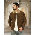 thumbnail image 6 of TACVASEN Men's Corduroy Jackets Sherpa Lined Winter Coats Thermal Warm Thick Fleece Jacket Casual Snap Button Lapel Collar Trucker Cargo Jackets with 5 Pockets, 6 of 8