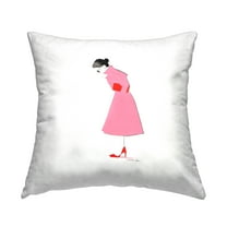 Stupell Industries Pink Glam Fashionista Square Decorative Printed Throw Pillow, 18 x 18