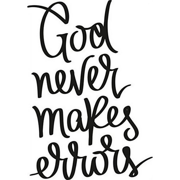 God Never Makes Errors 11 x 16 Vinyl Wall Art Decal by Scripture Wall Art. Girls Room Decor, Great Gift, Girls Wall Decals,