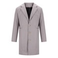 thumbnail image 4 of Leesechin Men Long Trench Coats Men Casual Button Solid Long Sleeve Pockets Turn Down Collar Outwear Coat, 4 of 6