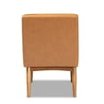 thumbnail image 5 of Baxton Studio Arvid Mid-Century Modern Tan Faux Leather Upholstered and Walnut Brown Finished Wood Dining Chair, 5 of 9