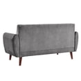 thumbnail image 3 of Home Meridian Mid-Century Modern Velvet Upholstered Living Room Sofa in Grey Flannel, 3 of 3