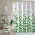 thumbnail image 1 of Cortina de ducha de tela para baño, juego de cortinas de ducha de guijarros azules con 12 ganchos, resistente al agua, 72 x 72 pulgadas (verde), 1 of 5