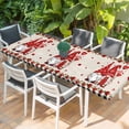 thumbnail image 2 of Valentines Day Table Cloths for 8 Foot Rectangle Tables, Country Gnomes Love Rose Black White Plaid Patio Waterproof Elastic Fitted Tablecloths, Washable Rectangular Table Cover for Camping, 2 of 8