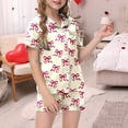 thumbnail image 2 of Ensemble de Pyjama en Satin pour Garçon, Imprimé Graphique, à Boutons, Tenue d'Intérieur, Ensemble de Pyjama, Tenue de Nuit, Pyjamas pour Filles 8-10 Ans, 2 of 5