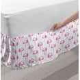 thumbnail image 2 of Flamingo Bed Skirt, Hand Drawn Sketchy Long-legged Tropical Animals on a Plain Background, Elastic Bedskirt Dust Ruffle Wrap Around for Bedding Decor, 4 Sizes, Hot Pink and White, by Ambesonne, 2 of 2