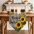 thumbnail image 3 of Table Runners 72 Inches Long, Farm Sunflower Cotton Linen Kitchen Dining Coffee Table Runner for Party Home Decor, Positive Floral Vintage Brown Wooden Tabletop Dresser Scarves Runner 14x72 Inch, 3 of 9