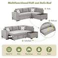 thumbnail image 6 of EUROCO  68.5"  Wider Chenille Pull-Out Sofa Bed,  L-Shaped Reversible Sectional Sofa Couch with Storage Chaise, USB Ports, Power Sockets, Cup Holder for Living Room,  Bedroom, Study, Gray, 6 of 12