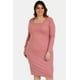 thumbnail image 1 of Vestido acanalado Roman Fashion Talla Extra 4303 Rosa, 1 of 6