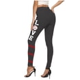 thumbnail image 4 of Lilgiuy Ladies Trendy Solid Color Baseball Heart Print High Waist Casual Leggings Trousers Pants for Outdoor Activities, 4 of 5