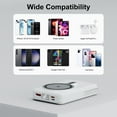thumbnail image 7 of Magnetic Power Bank, 10000mAh Wireless Portable Charger with LED Display, Built-in Cables, Magsafe Charger with Foldable Stand, 22.5W PD Fast Charging for iPhone/Android, White, 7 of 7