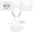 thumbnail image 4 of KAKOWELY 1 juego de diadema con orejas de conejo, falda tutú, cola de cosplay, pajarita decorativa, accesorios de disfraz de animal para Pascua, 4 of 4