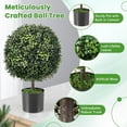 thumbnail image 4 of 22” Faux Boxwood Topiary Ball Tree Set of 2, Artificial Plants Outdoor Sun Protective, Cement-Filled Potted Bushes, Evergreen Topiary Trees Artificial for Porch Decoration Indoor Outdoor, 4 of 18