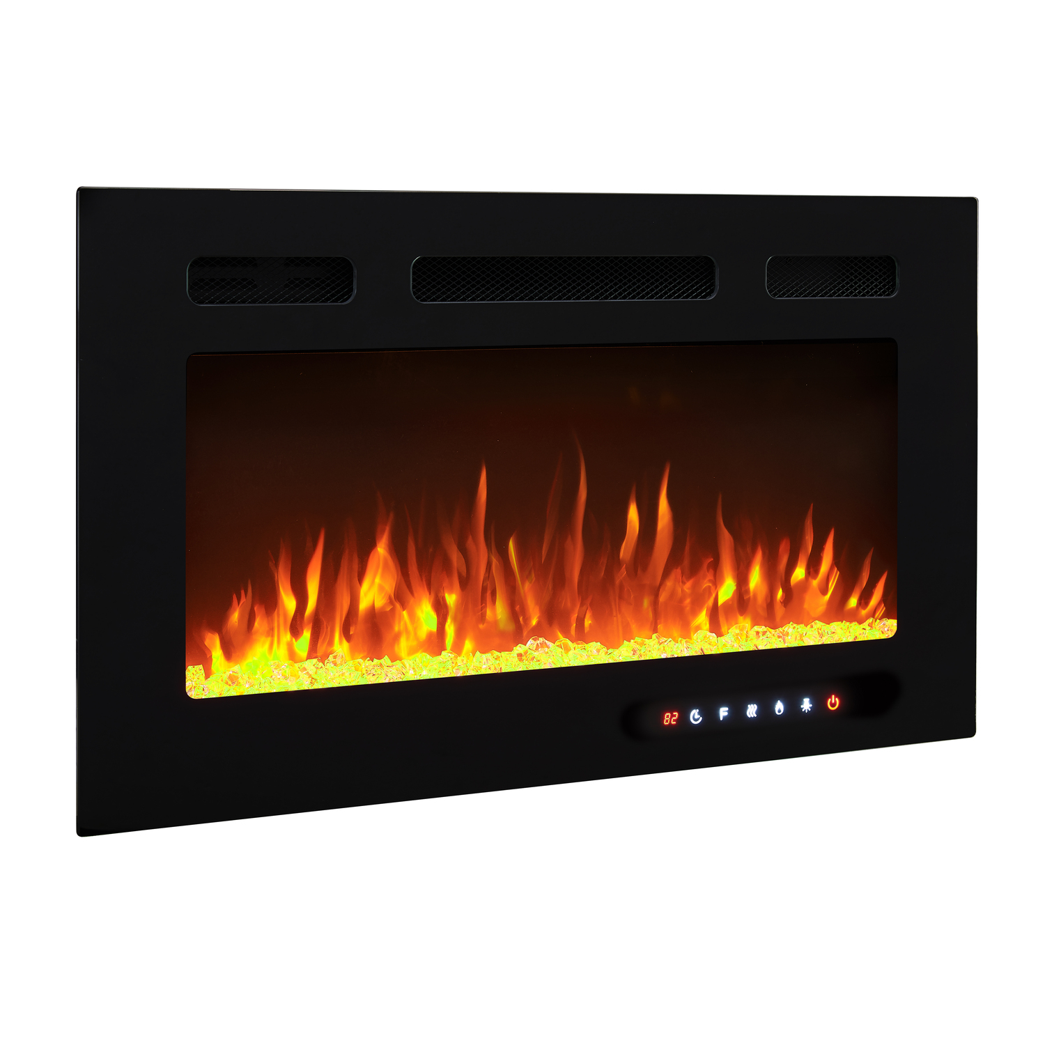 Alice 30 Electric Fireplace Inserts Recessed, Wall Mounted Fireplace LED  Fireplace Heater with 12 Flame Colors, Touch Screen, Remote Control, Timer,  Logset u0026 Crystal Stones 500W/1500W - 30 inches - Walmart.com