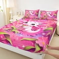 thumbnail image 4 of Erosebridal Pink Blossom Flowers Queen Sheet Sets,Cartoon Axolotl Salamander Bed Set For Teens 4 Pieces, 4 of 6