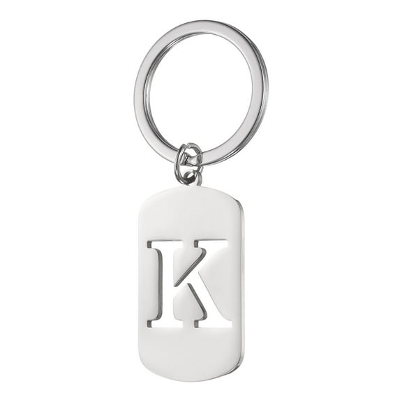 Uxcell Initial Letter Key Chain, A-Z KeyChain DIY Pendant Key Ring for Keys Purse Party Gifts, Silver (Letter K)