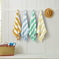 thumbnail image 3 of Great Bay Home Cotton Cabana Stripe 4-Pack Beach Towel  (4 Pack- 30" x 60", Multi - Golden; Sky Blue; Water Green; Sandal Yellow), 3 of 7