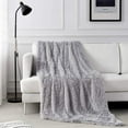 thumbnail image 3 of Homore Fashional Shaggy Faux Fur Throw Blanket for Kids and Adult, 60" x 80" , Gray, 3 of 9