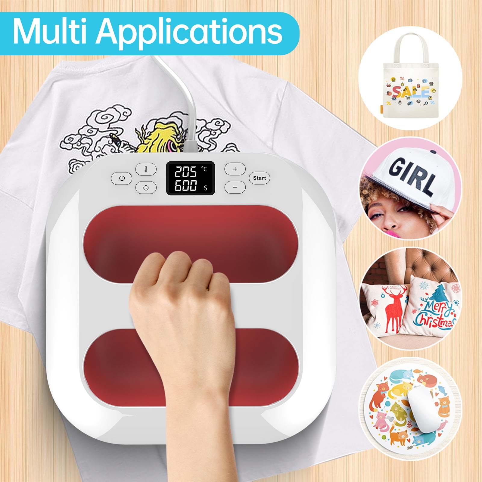 Heat Press Machine,Sublimation And Vinyl Handheld Heat 9''x9'' Iron Adjustable Temperature And Auto Shutdown Iron Press Heat S Diy Heat Function Sublimation And Heat Press And Vinyl Shirt