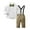 Khaki Color, variant on KYAIGUO Kids Baby Boys 2Pcs Formal Gentleman Suits,Kids Boy Wedding Guest Outfit Toddler Dress Short Shirt with Bowtie+Suspender Pants Dressy Set for 6M-12Years