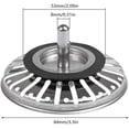 thumbnail image 2 of 2 uds colador de fregadero/tapón de drenaje del fregadero agujero de tapón de fregadero colador de cocina/baño 84mm de diámetro con extremo de bola, acero, 2 of 5