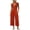 A181-Brown, variant on Women Sleeveless Wide Leg Jumpsuit V Neck Front Button with Side Pockets Casual Summer Capri Romper