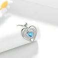 thumbnail image 7 of Blue Heart Necklace March Birthstone Pendant Aquamarine CZ 925 Sterling Silver Women Birthday Valentine's Day Gifts for Her, 7 of 7