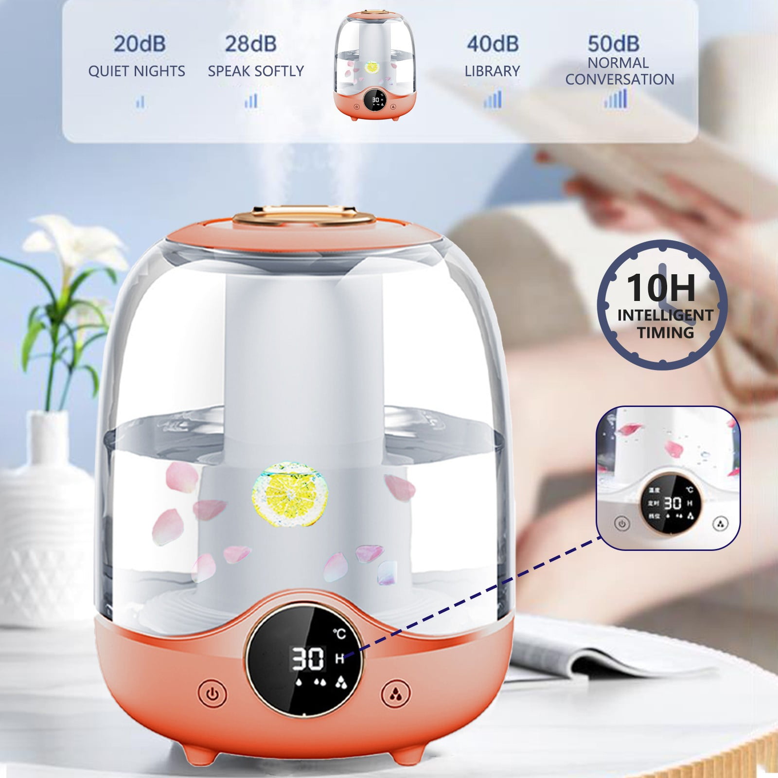 ufeghfjh 3LHumidifiers For Bedroom Top Cool Mist Essential Oil Diffuser Humidifiers For Family Plants Nursery Humidifier For Large Room Last Up To 10Hours Colorful Light