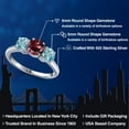 thumbnail image 2 of Gem Stone King 925 Sterling Silver Red Rhodolite Garnet and Blue Zircon Engagement Ring for Women | 2.70 Cttw | Round 6MM | Gemstone January Birthstone | Size 5, 2 of 6
