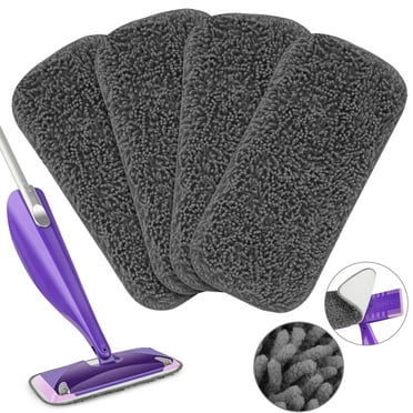 EEEkit 4pcs Replacement Chenille Mop Pads Fit for Swiffer Wet Jet, Washable Cleaning Refills