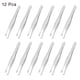 thumbnail image 2 of 12 Pcs Flat Tip Eyebrow Trimmer Tweezers Cosmetic Tool Silver Tone, 2 of 5