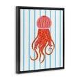 thumbnail image 2 of Stupell Industries Bohemian Bright Aquatic Jellyfish on Stripes Black Floating Frame Canvas Art, 17 x 21, by Indira Prieto | IndySign, 2 of 8