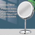 thumbnail image 3 of 8" Gold LED Makeup Mirror - USB Charging, 10X Magnifier, Adjustable Tri-Light Stand, 3 of 4