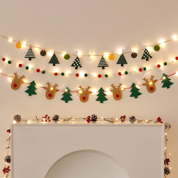 Oioii Merry Christmas Banner , Xmas Theme Party Supplies Christmas Tree Banner Birthday Party Decorations Hanging Flags